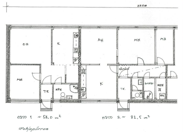 Siisti ja hyväkuntoinen valoisa, tilava kolmio